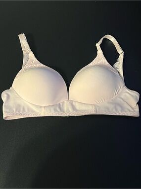 NWT Laura Ashley Pale Pink Lace-Trim T-Shirt Bra